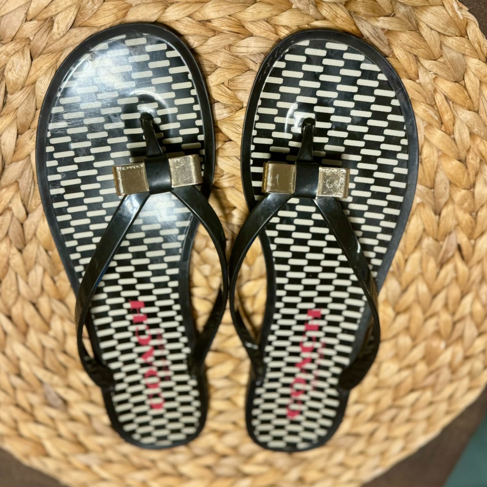 Coach Black and Gold Sandals - Picture 5 of 14